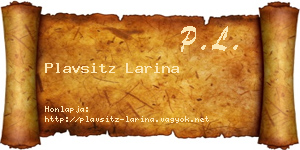 Plavsitz Larina névjegykártya